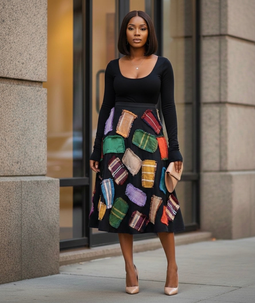 Multicoloured Patchwork Skirt